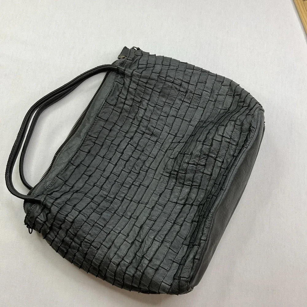 Majo Purse Italy Hobo Leather Texture Top Handle Handbag
